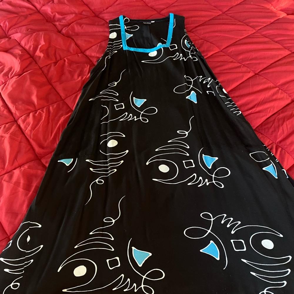 A Line Sleeveless Cotton Dress